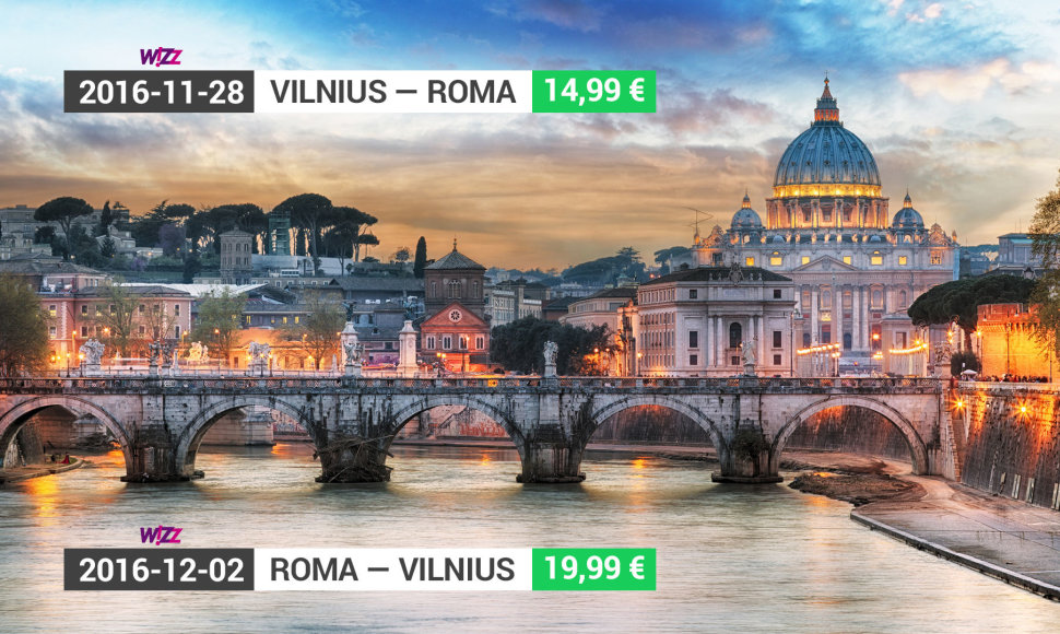 Aplankyti būtina – į Romą ir atgal už 35 eurus