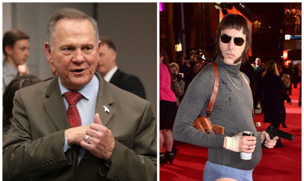 Roy Moore'as ir Sacha Baronas Cohenas