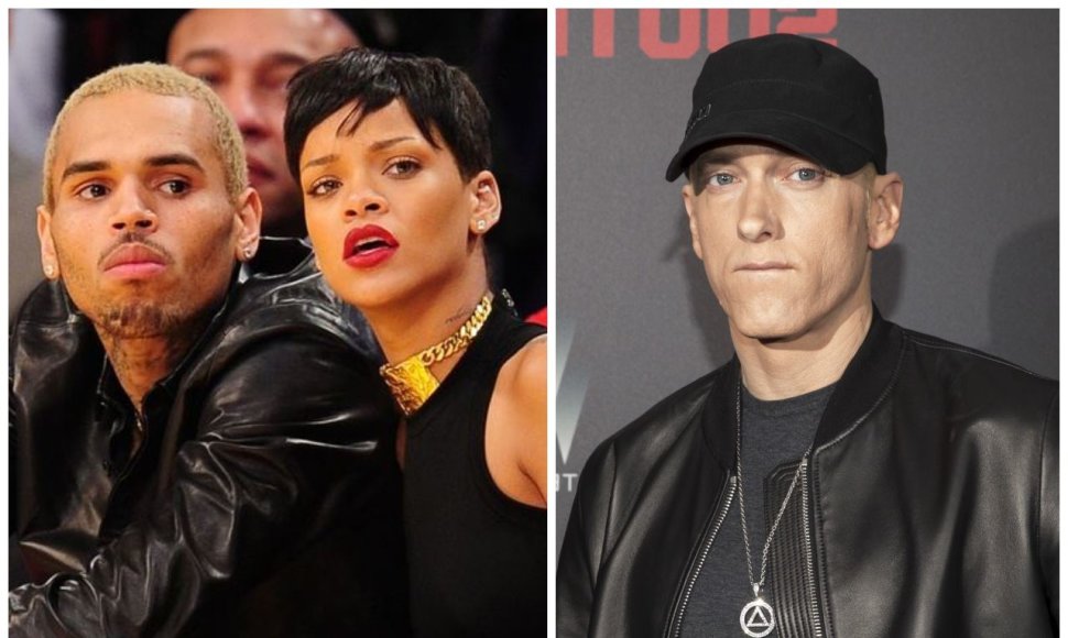 Chrisas Brownas, Rihanna ir Eminemas