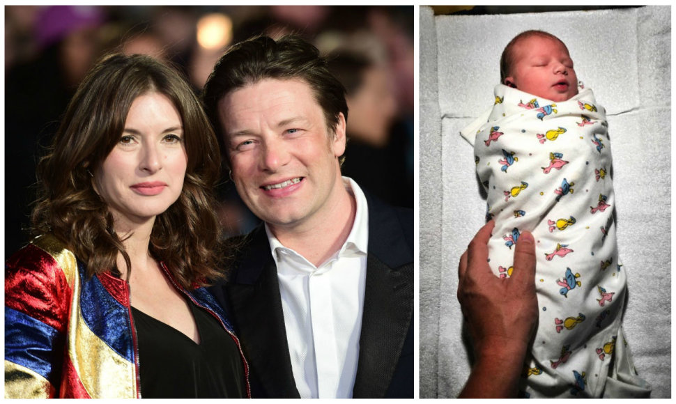 Jamie Oliveris su žmona Jools susilaukė penkto vaiko – gimė sūnus