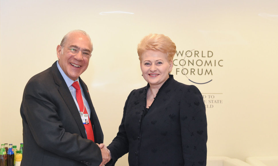 EBPO generalinis direktorius Angelas Gurria ir Dalia Grybauskaitė
