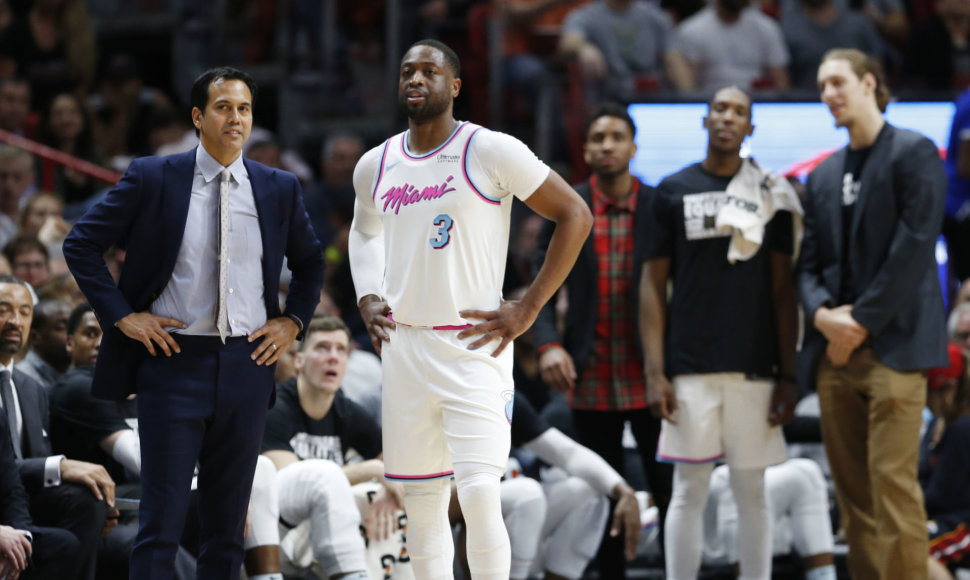 Erikas Spoelstra ir Dwyane'as Wade'as