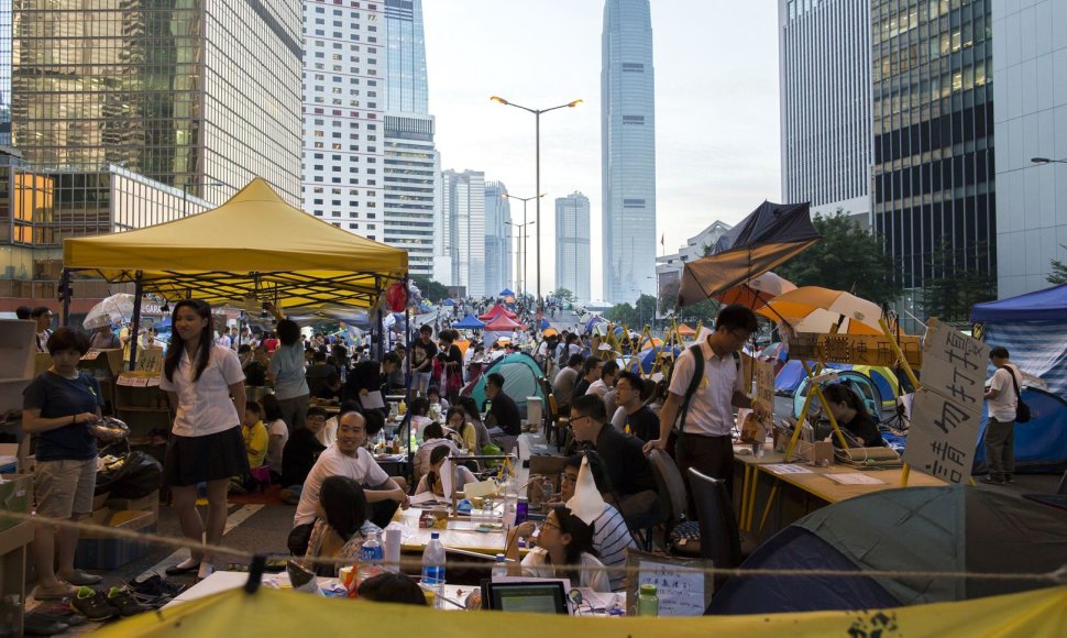 „Occupy Central“ protestuotojai Honkonge 