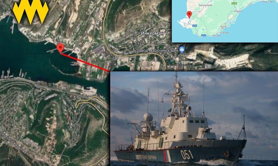 „Ateš“ partizanai pranešė, kad per žvalgybą Sevastopolyje aptiko nuskendusį rusų pasienio patrulinį laivą, pastatytą pagal projektą 205P „Tarantul“.