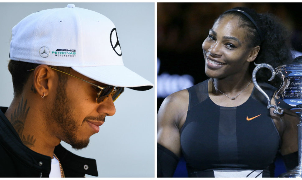 Lewisas Hamiltonas ir Serena Williams