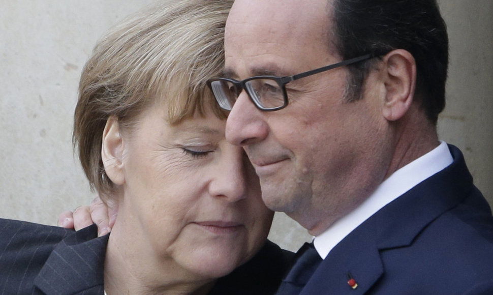 Angela Merkel ir Francois Hollande 