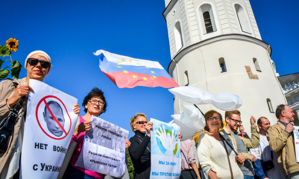 Taikos maršas Vilniaus Gedimino prospekte