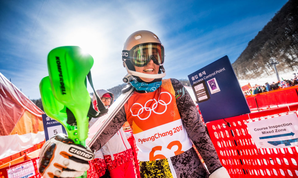 Ieva Januškevičiūtė olimpinių žaidynių Pjongčange slalomo rungtyje.