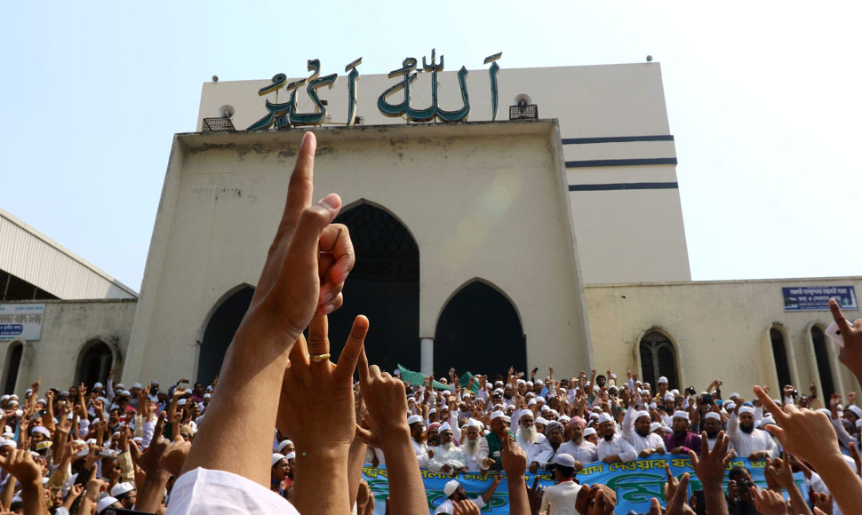 Islamistų protesto akcija Bangladešo sostinėje Dakoje 