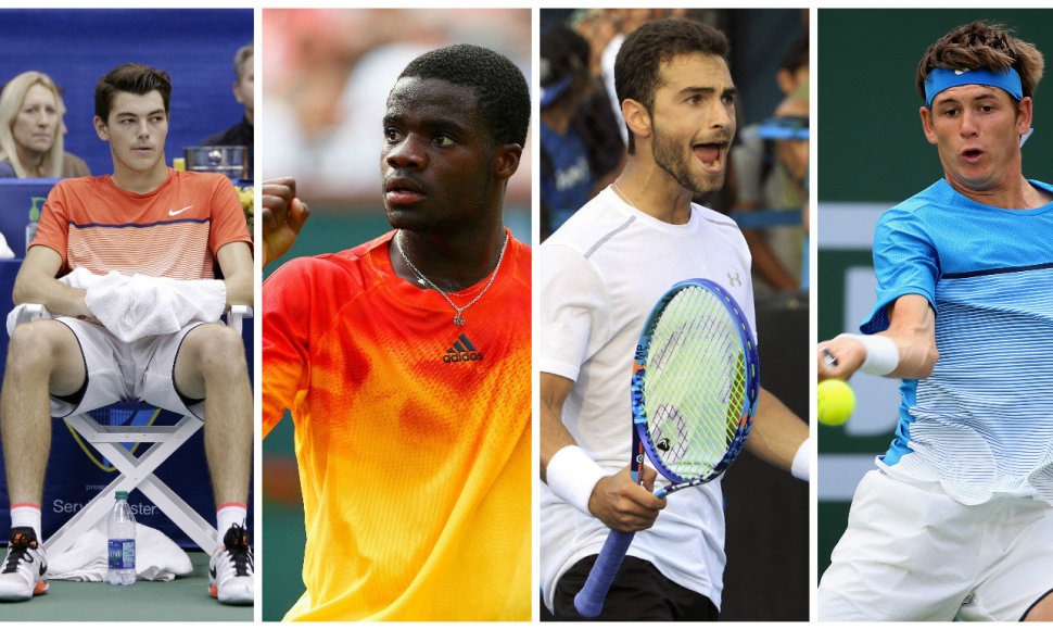 (Iš kairės) Tayloras Fritzas,Francesas Tiafoe, Noah Rubinas ir Jaredas Donaldsonas