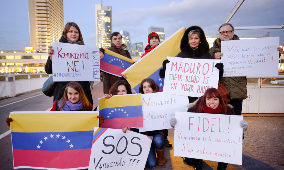 Vilniuje surengta Venesuelos palaikymo akcija