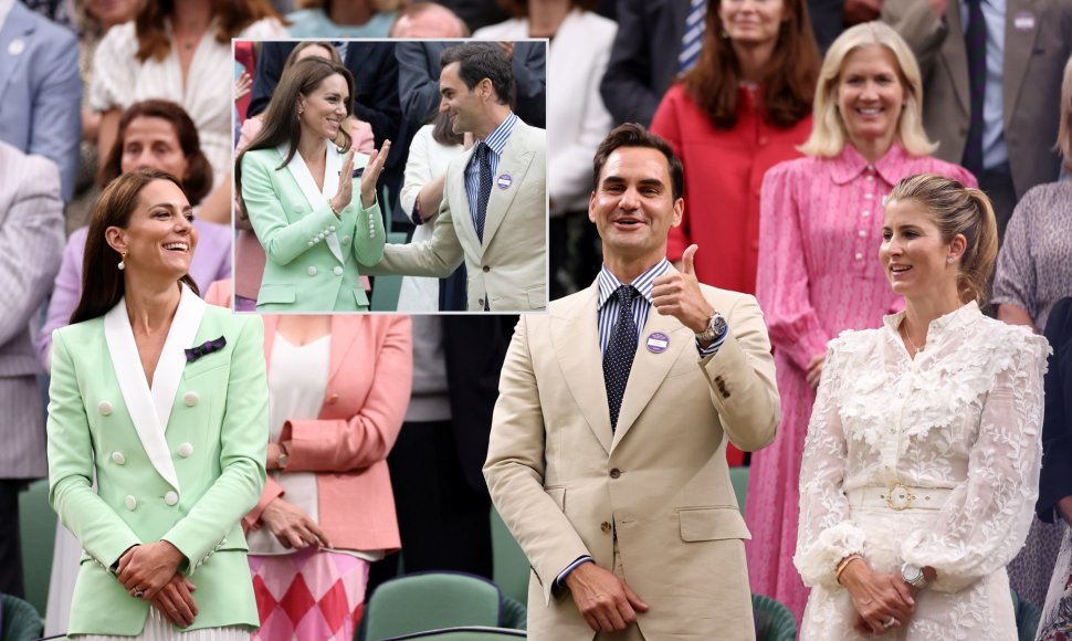 Rogeris Federeris su žmona ir Kate Middleton