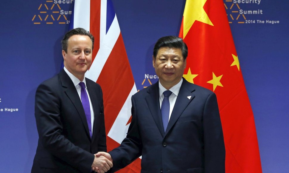 Didžiosios Britanijos ministras pirmininkas Davidas Cameronas ir Kinijos prezidentas Xi Jinpingas
