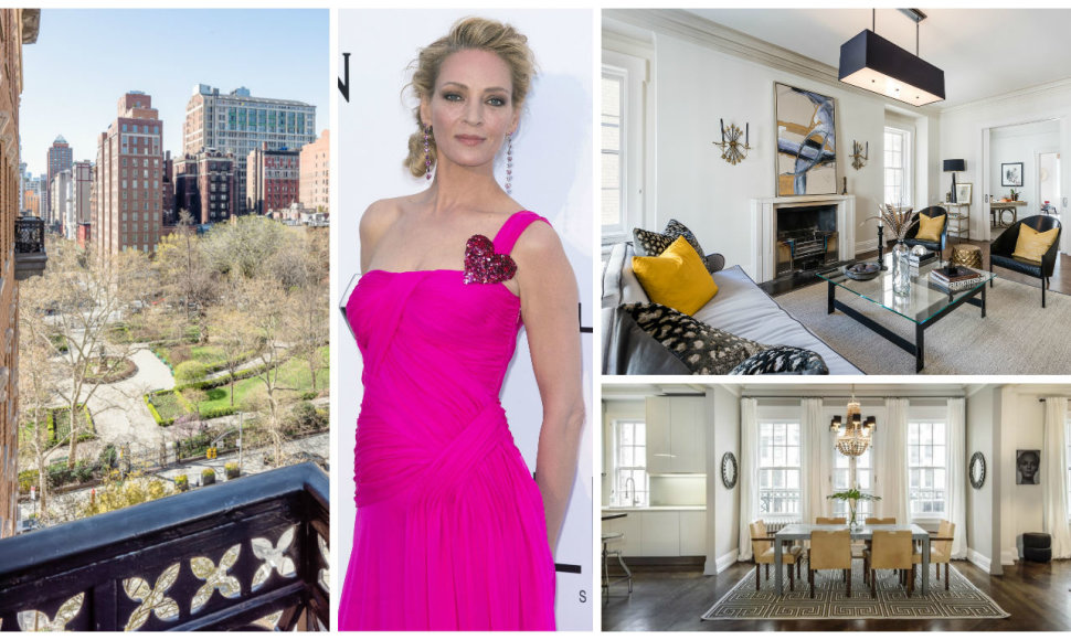 Uma Thurman už 6 mln. dolerių parduoda apartamentus Niujorke su privačiu parku