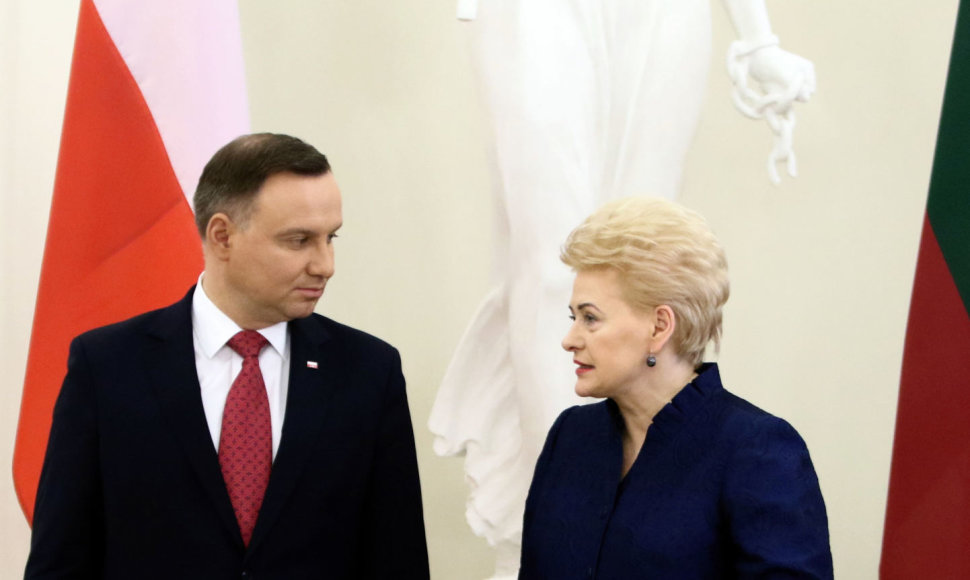 Andrzejus Duda ir Dalia Grybauskaitė Vilniuje