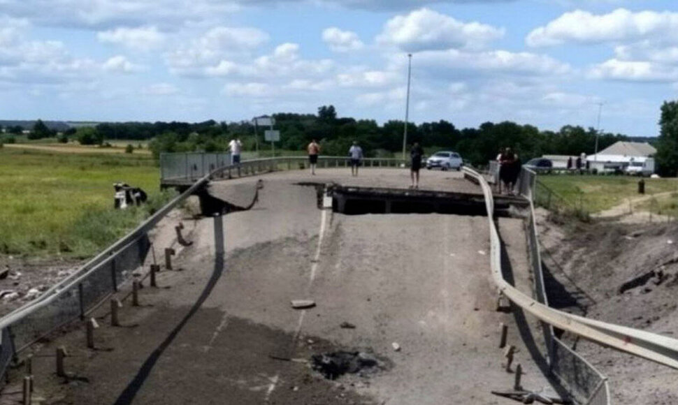 Sunaikintas tiltas Belgorodo srityje