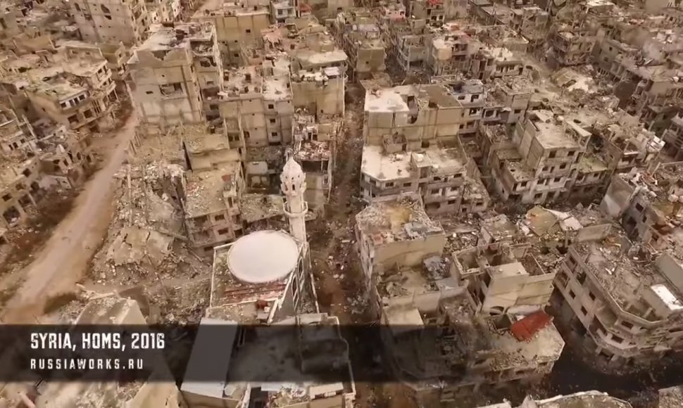 Nuniokotas Homso miestas Sirijoje