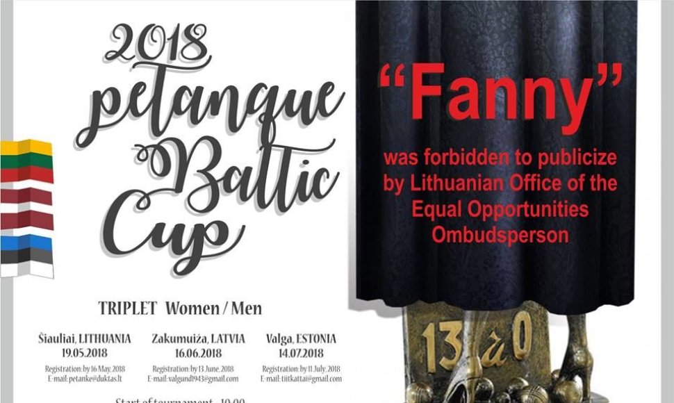 Šiauliuose vyksiančio petankės turnyro „2018 Petanque Baltic Cup“ nauja plakato versija 