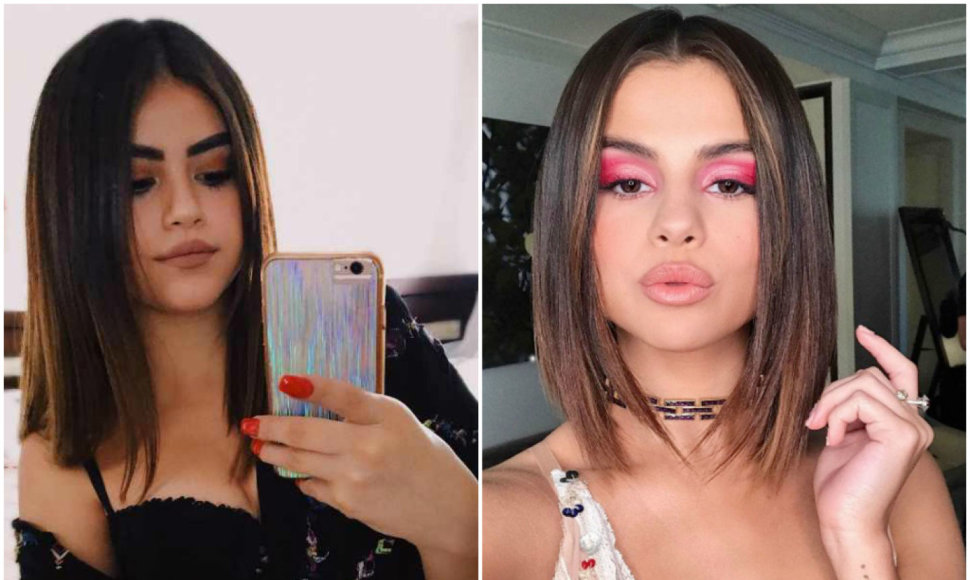 Selena Gomez (dešinėje) ir jos antrininkė meksikietė Sofia Solares