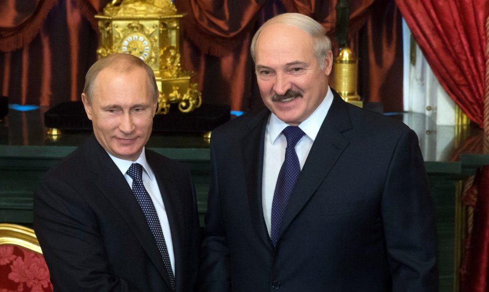 Rusijos prezidentas Vladimiras Putinas ir Baltarusijos prezidentas Aleksandras Lukašenka