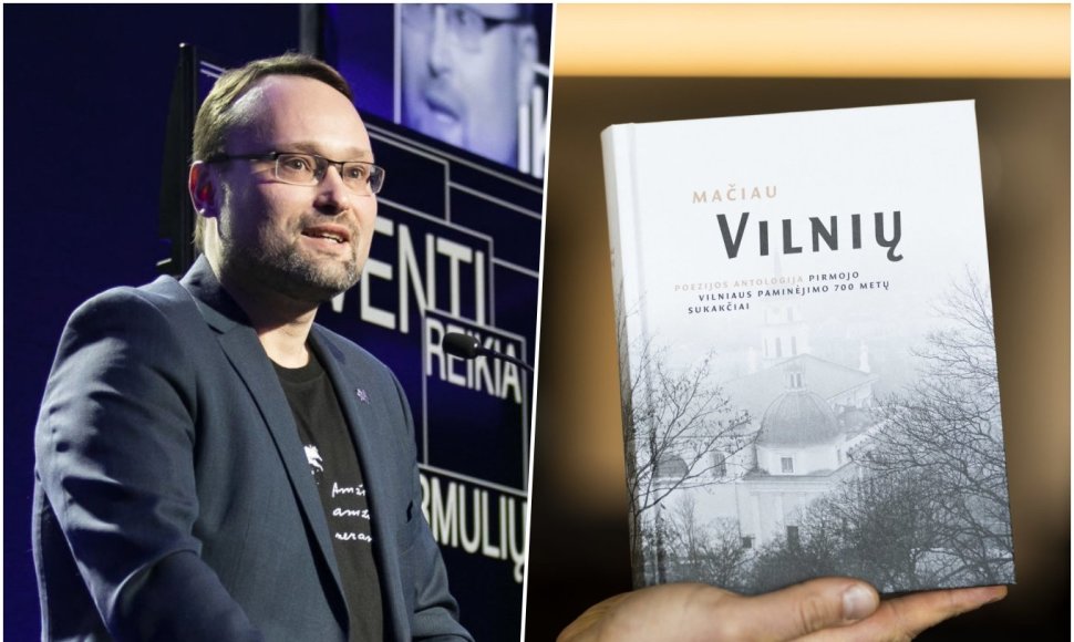 Mindaugas Kvietkauskas ir poezijos antologija „Mačiau Vilnių“