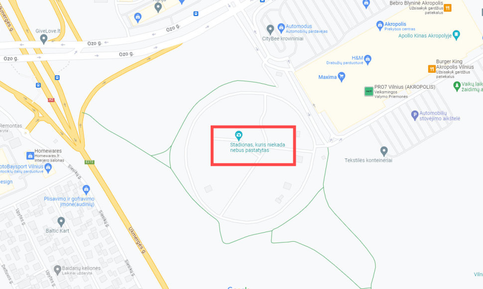 Nacionalinis stadionas „Google“ žemėlapyje