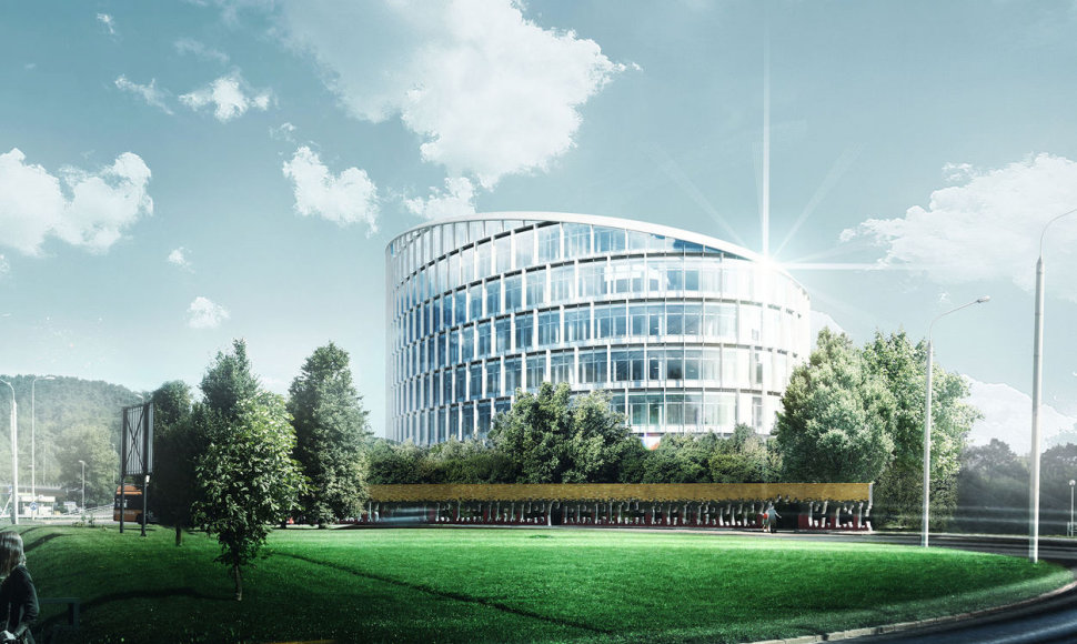 Naujojoj biurų pastato Vilniuje vizualizacija