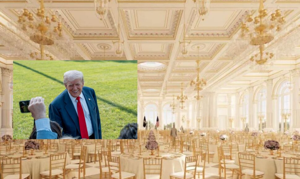 Donaldas Trumpas ir naujos pokylių salės Baltuosiuose rūmuose projektas