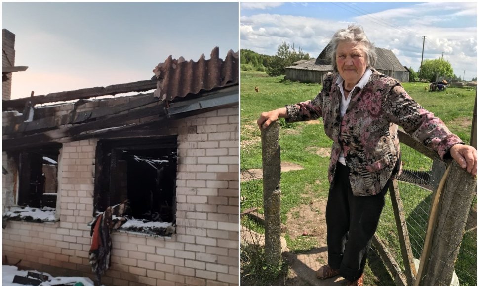 94-erių Julija gaisre neteko namų