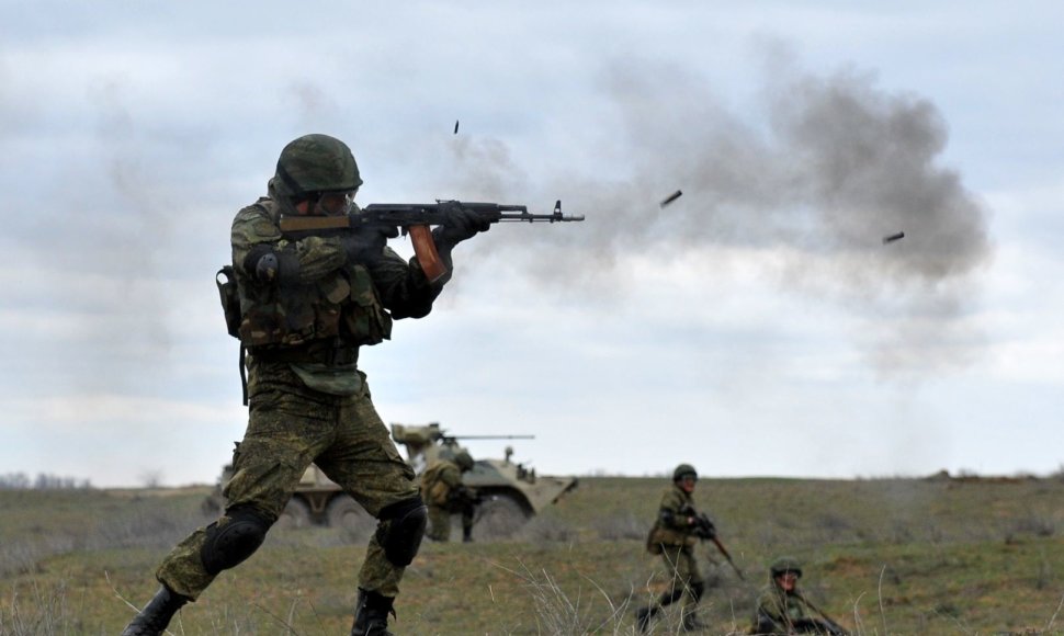 Rusijos kariai per pratybas netoli Čečėnijos