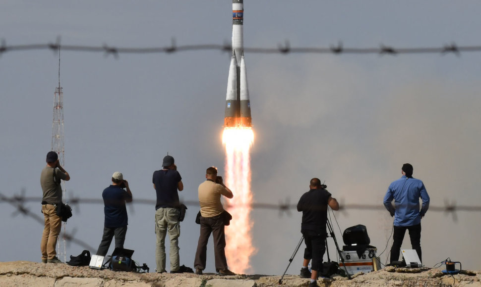Rusijos erdvėlaivio „Sojuz“ pakilimas
