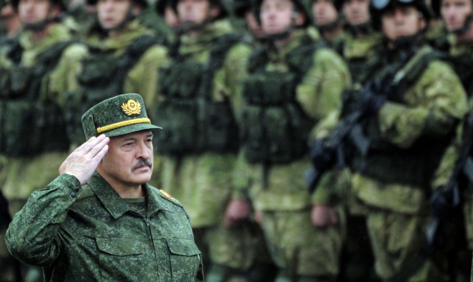 Aliaksandras Lukašenka per karinės pratybos „Zapad“