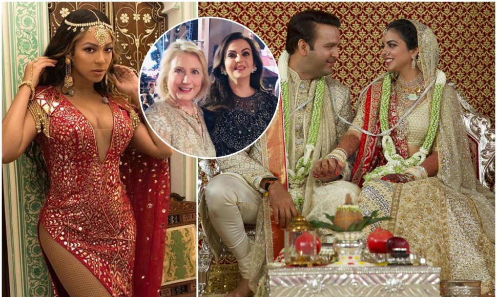 Beyonce ir Hillary Clinton Indijos turtuolių Ishos Ambani ir Anando Piramalo vestuvėse