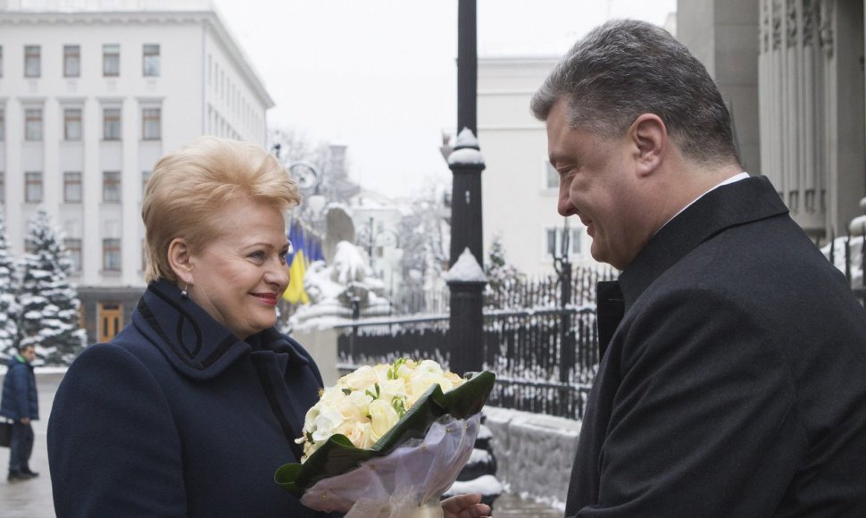 Lietuvos prezidentė Dalia Grybauskaitė ir Ukrainos prezidentas Petro Porošenka