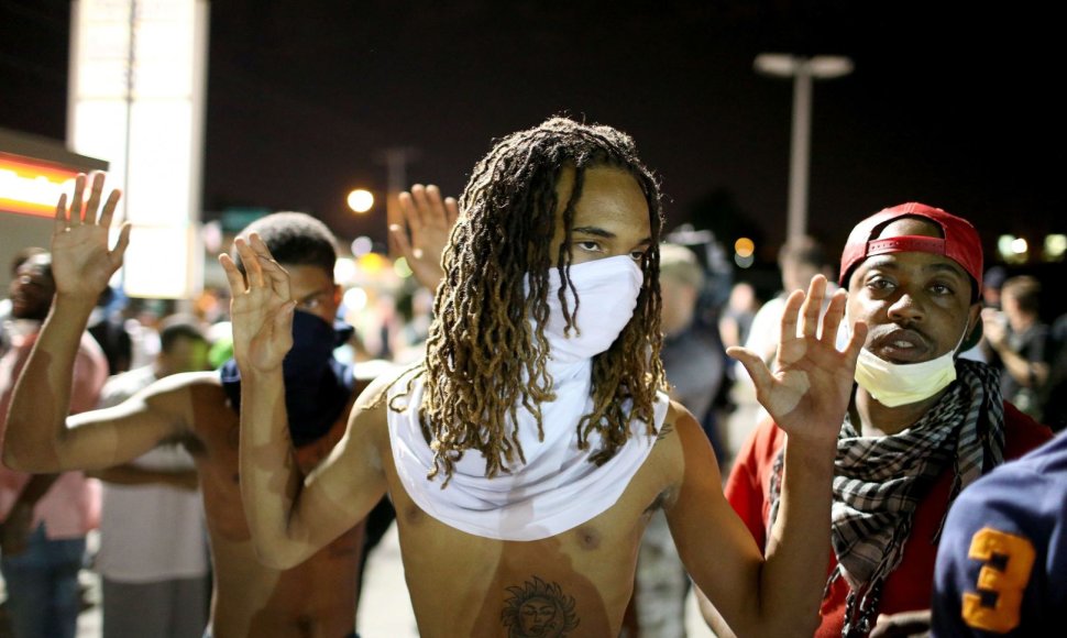 Protestuotojai Fergusone 