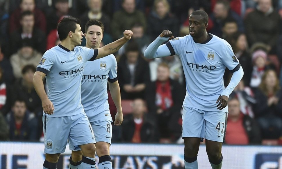 Sergio Aguero ir Yaya Toure