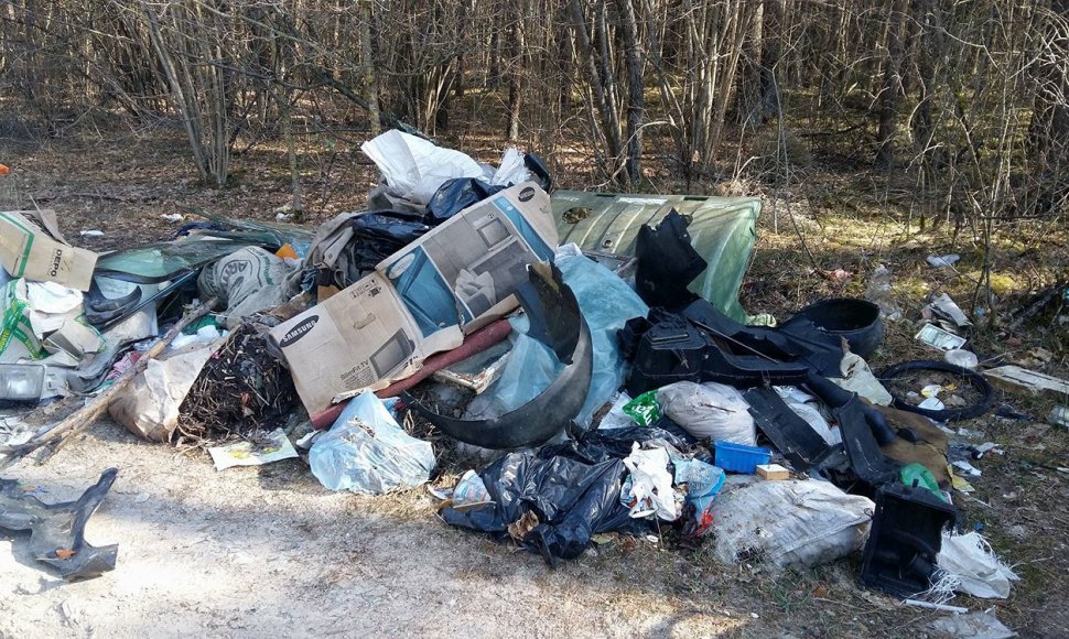 Šiukšlės Ukmergės rajono miškuose