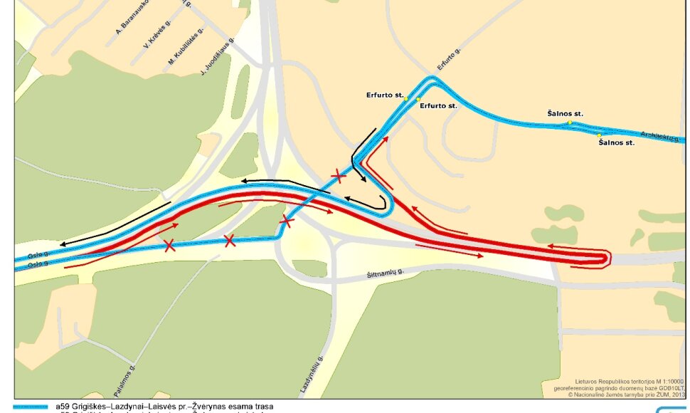 Eismo pakitimai dėl remontuojamo Lazdynų viaduko
