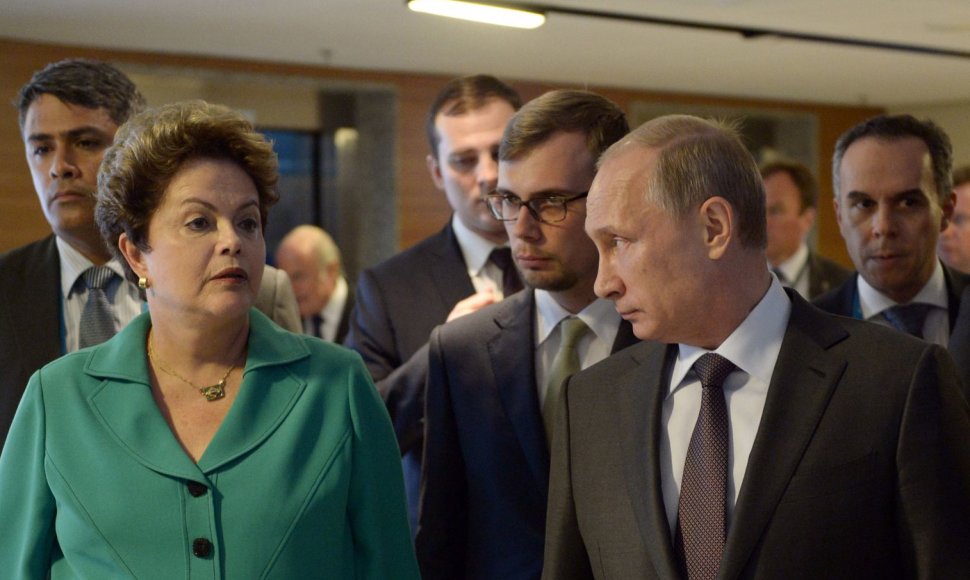 Brazilijos prezidentė Dilma Rousseff ir Rusijos prezidentas Vladimiras Putinas 