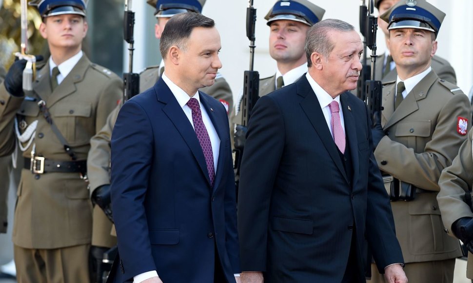 Andrzejus Duda ir Recepas Tayyipas Erdoganas Lenkijoje