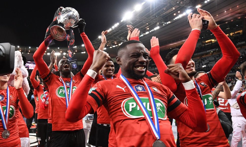 „Rennes“ futbolininkų triumfas Prancūzijos taurės finale