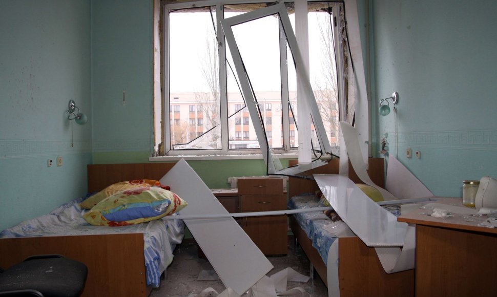 Ligoninė Ukrainoje po atakos. Asociatyvinė nuotr.