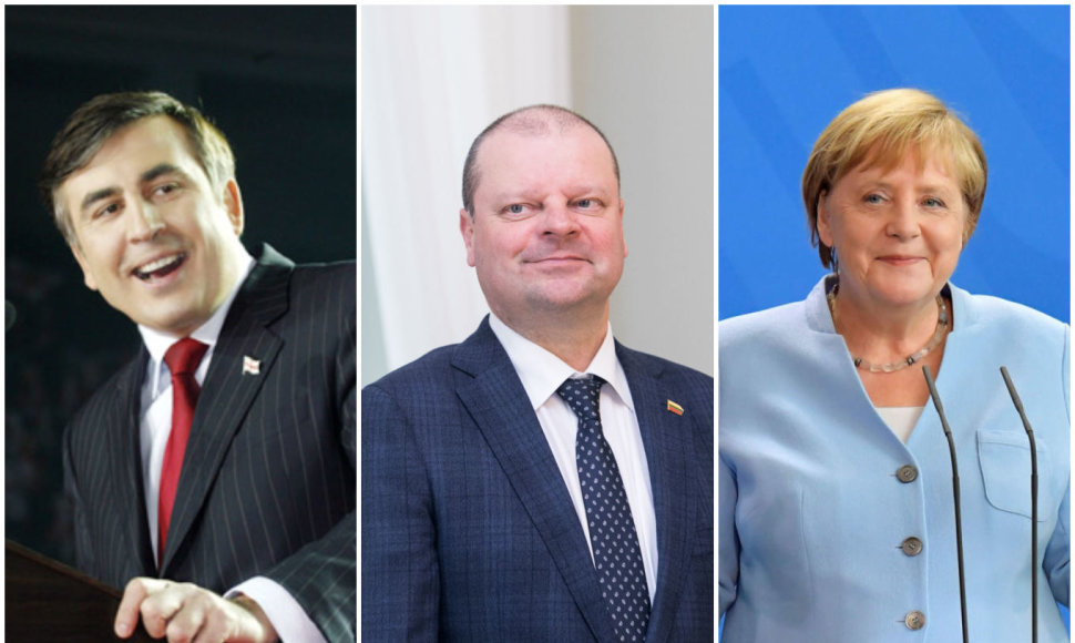 Michaelis Saakašvilis, Saulius Skvernelis, Angela Merkel