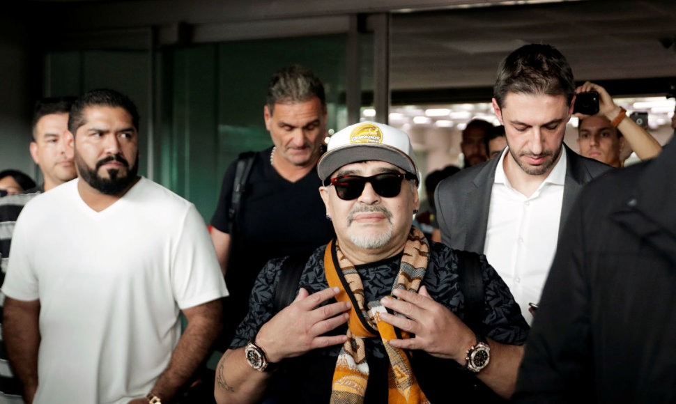 Diego Maradona atvyko į Meksikos miestą Kuljakaną.