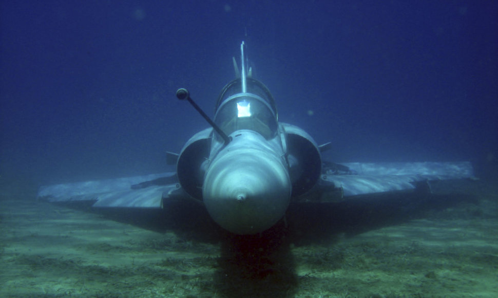 Graikijos naikintuvas „Mirage 2000-5“ Egėjo jūros dugne