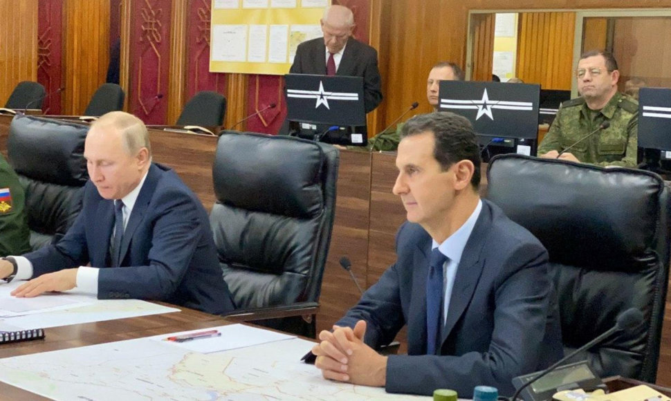 Vladimiras Putinas ir Basharas al Assadas Damaske