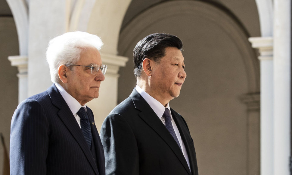 Sergio Mattarella ir Xi Jinpingas