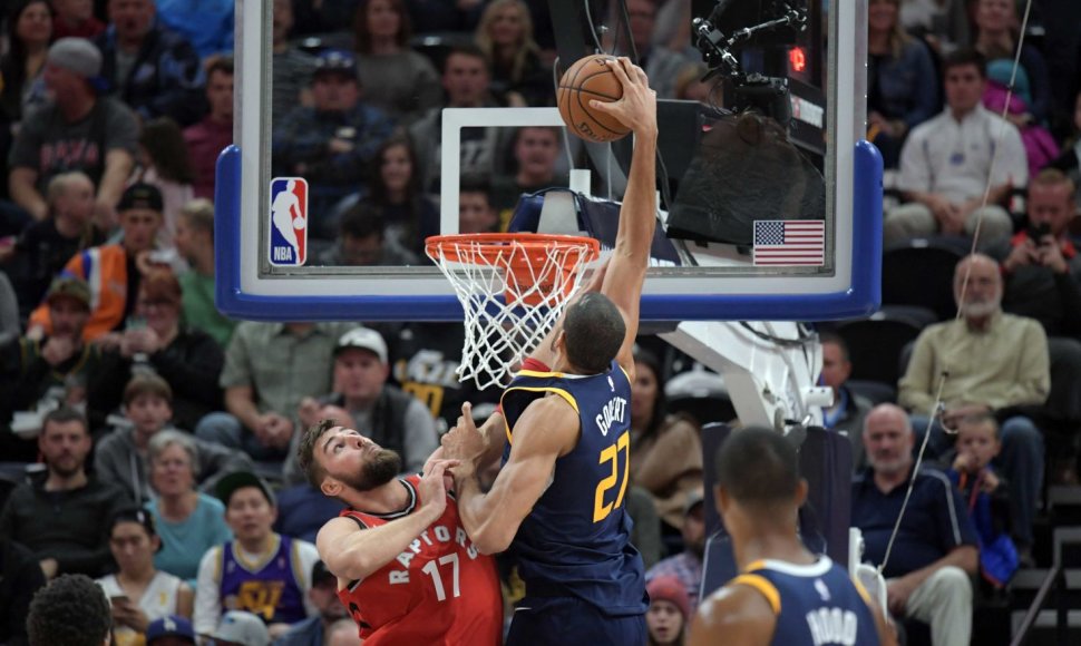 Jonas Valančiūnas ir Rudy Gobert'as