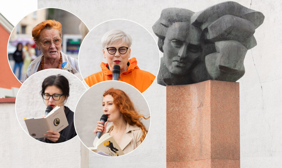 Prie Nėries paminklo &ndash; poetei skirta meninė akcija