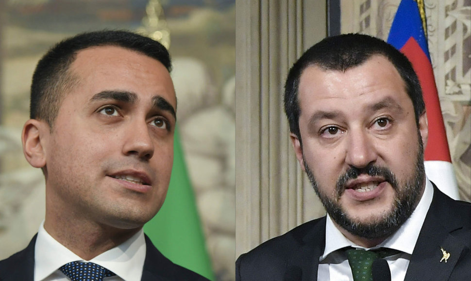 Luigi Di Maio (kairėje) ir Matteo Salvini